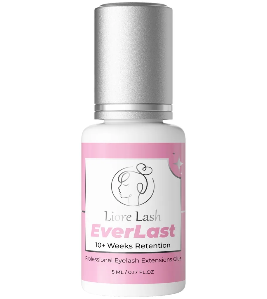 Extra starker Wimpernverlängerungs-Kleber Liore Lash – 0,5–1 Sek. Schnelltrocknend Lash-Kleber, Bis zu 10 Wochen Haltbarkeit, Schwarzer Profi-Kleber für Classic & Volume Wimpern, 5 ml