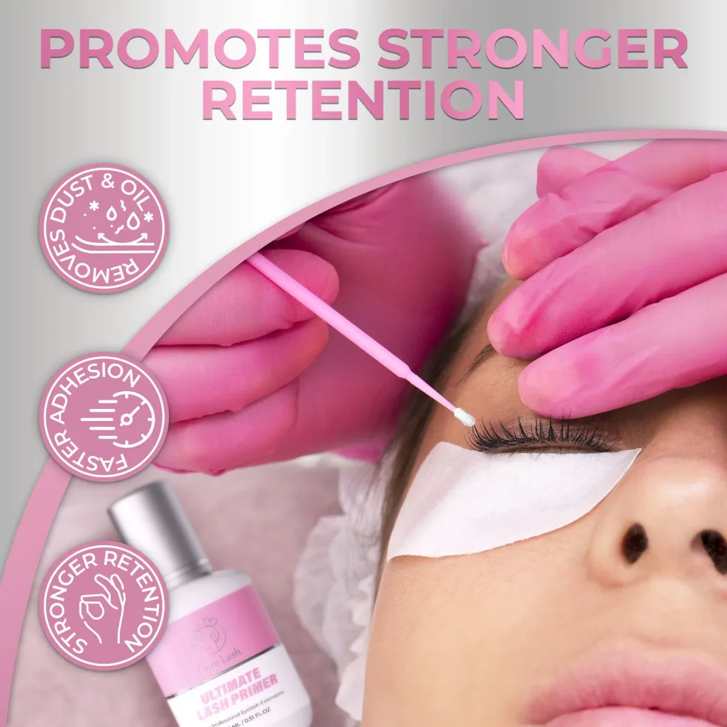 Wimpernverlängerungs-Primer – Liore Lash Profi-Wimpern-Vorbereitung, Bis zu 35 % längere Haltbarkeit, Entfernt Öle & Rückstände, Vorbehandlung für Wimpernverlängerungen, 15 ml