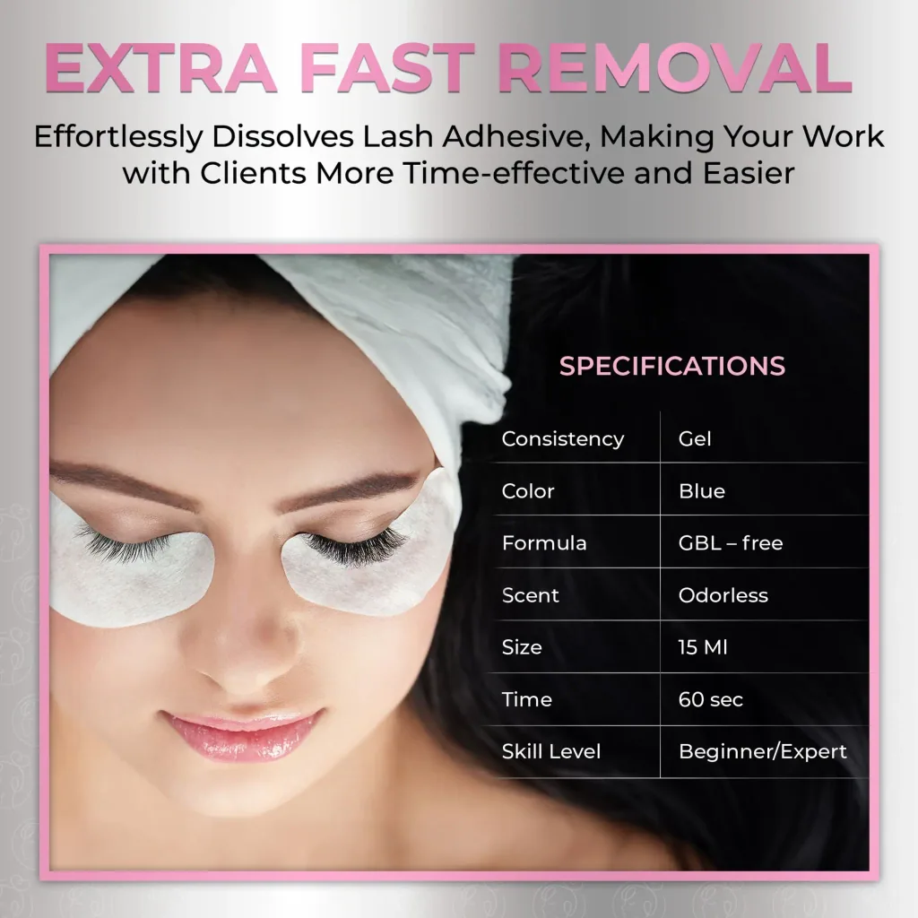 Wimpernverlängerungs-Gel-Remover – Liore Lash Schneller Remover, Schnelle Entfernung von Wimpernkleber in 60 Sekunden, Professionelle Gel-Formel für Wimpernverlängerungen, 15 ml