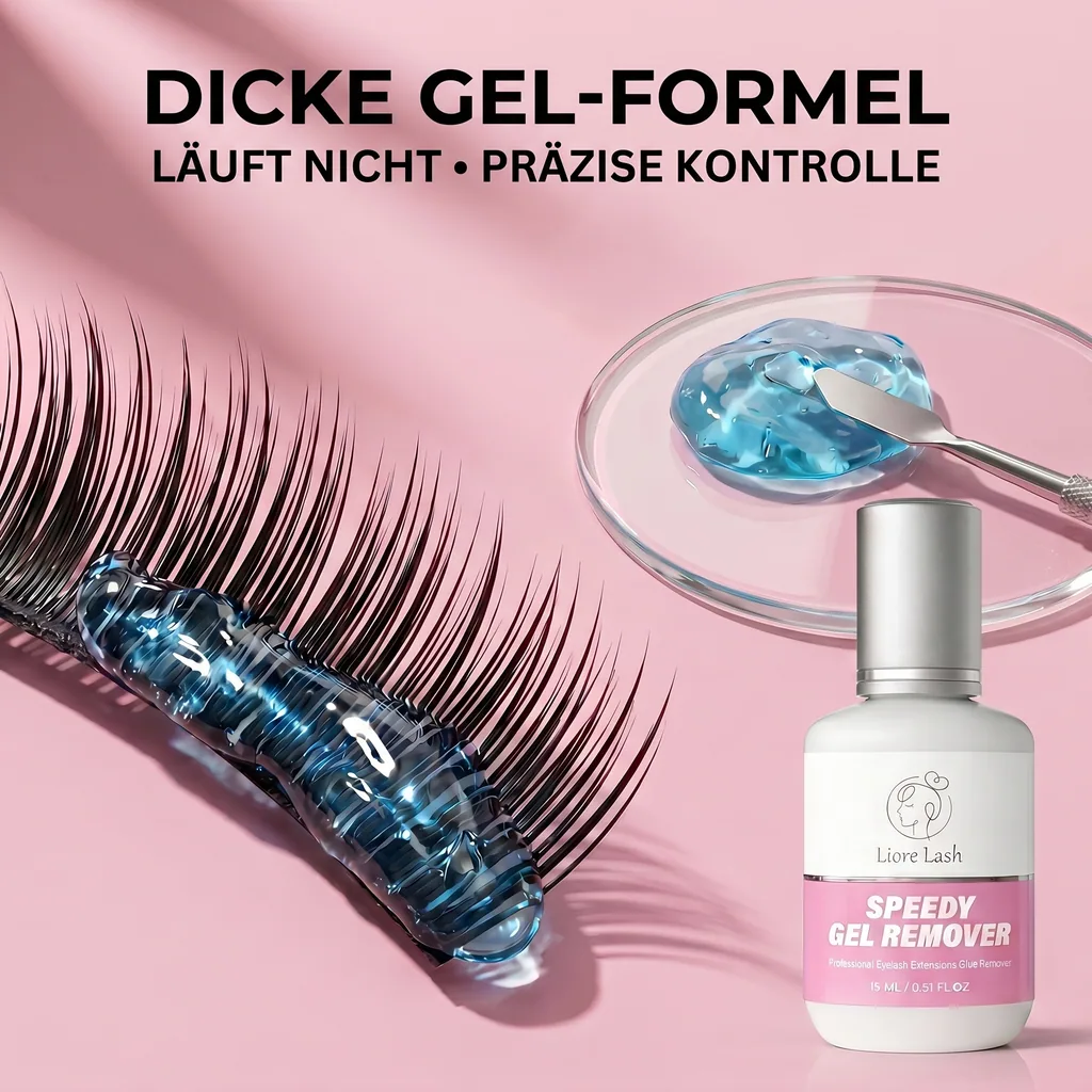 Wimpernverlängerungs-Gel-Remover – Liore Lash Schneller Remover, Schnelle Entfernung von Wimpernkleber in 60 Sekunden, Professionelle Gel-Formel für Wimpernverlängerungen, 15 ml