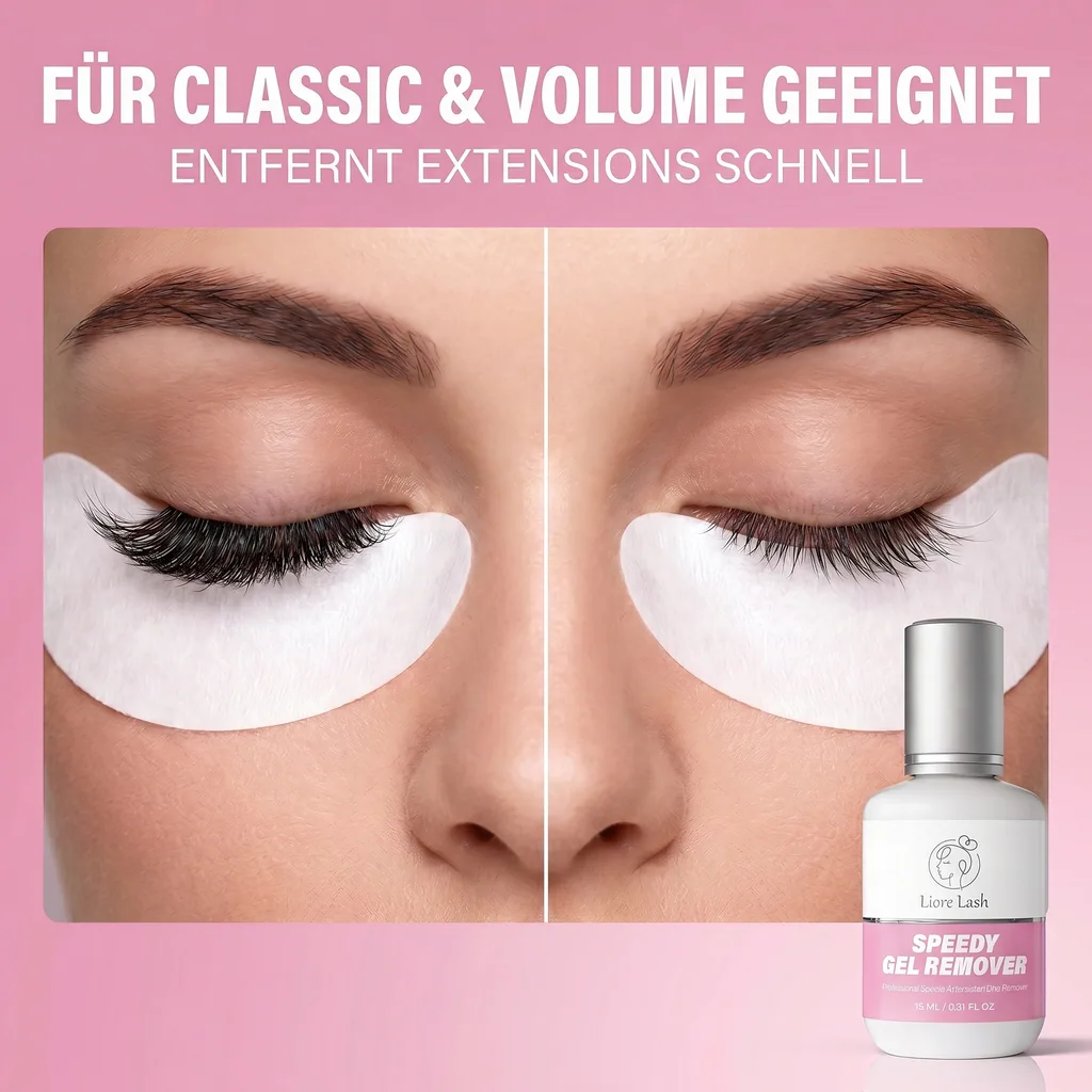 Wimpernverlängerungs-Gel-Remover – Liore Lash Schneller Remover, Schnelle Entfernung von Wimpernkleber in 60 Sekunden, Professionelle Gel-Formel für Wimpernverlängerungen, 15 ml