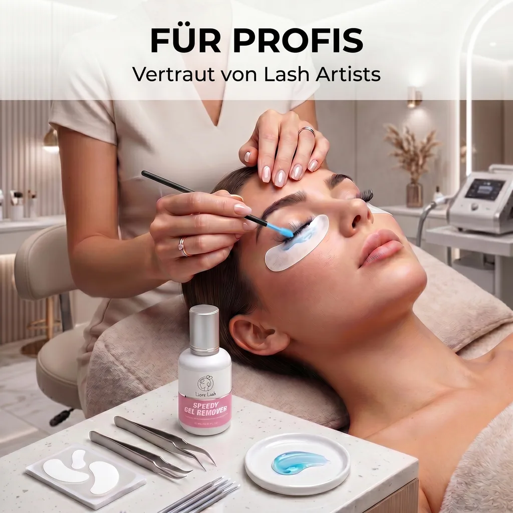 Wimpernverlängerungs-Gel-Remover – Liore Lash Schneller Remover, Schnelle Entfernung von Wimpernkleber in 60 Sekunden, Professionelle Gel-Formel für Wimpernverlängerungen, 15 ml