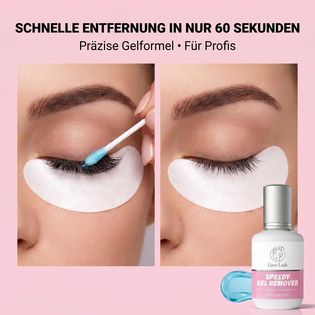 Wimpernverlängerungs-Gel-Remover – Liore Lash Schneller Remover, Schnelle Entfernung von Wimpernkleber in 60 Sekunden, Professionelle Gel-Formel für Wimpernverlängerungen, 15 ml