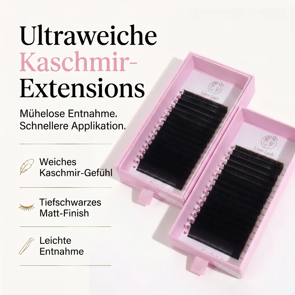 Liore Lash Wimpern für Verlängerungen, 16 Reihen, 0,05 mm, M-Curl, Längenmix 7-15 mm