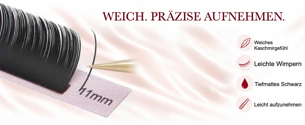 Liore Lash Wimpern für Verlängerungen, 16 Reihen, 0,05 mm, M-Curl, Längenmix 7-15 mm