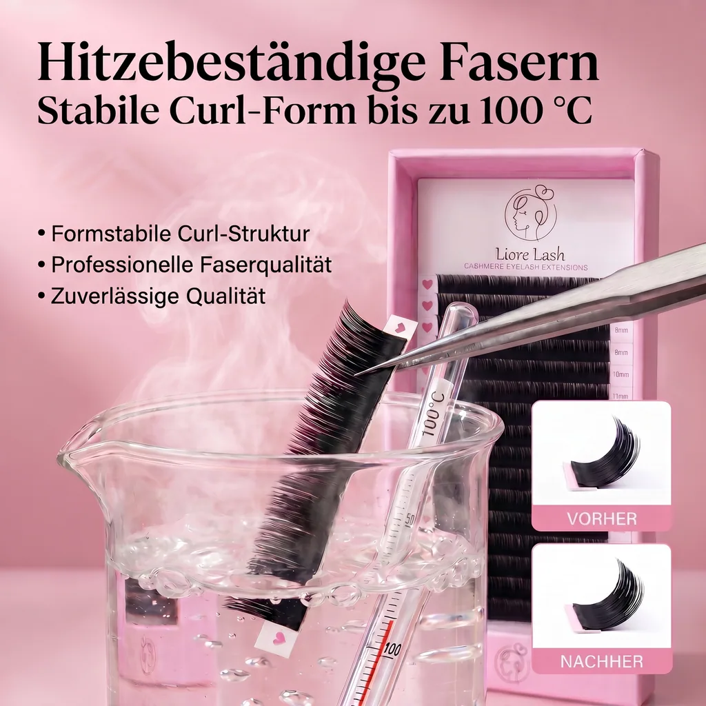 Liore Lash Wimpern für Verlängerungen, 16 Reihen, 0,05 mm, M-Curl, Längenmix 7-15 mm