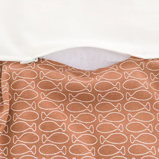 Träumeland Liebmich Baby Schlafsack, Schlummersack, Innenschlafsack - Fische Braun, Grösse: 62/68