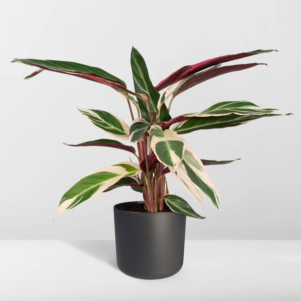 Dreifarbige Korbmarante 'Triostar' (Stromanthe sanguinea) – pflegeleichte Zimmerpflanze, Topf-Ø 19 cm, Höhe ca. 70 cm