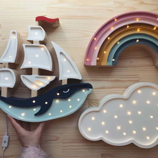 little lights Led Deko Kinderlampe Wal Segelboot