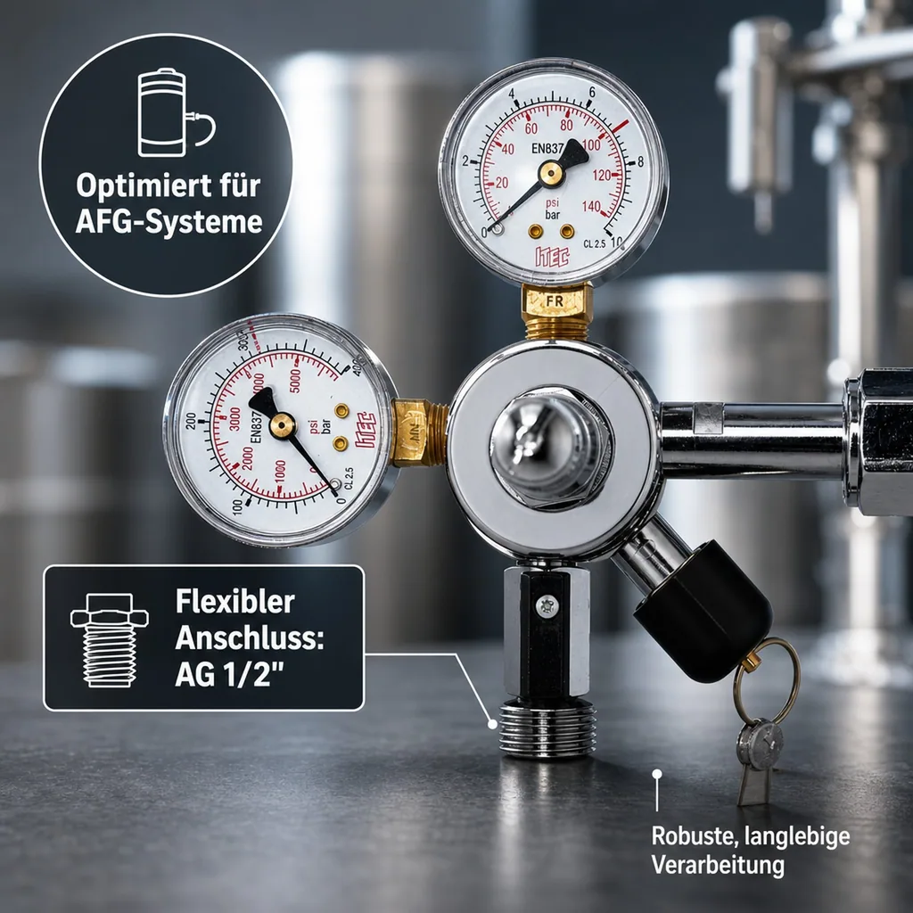 Druckminderer, Druckregler, Druckreduzierventil - CO2 für AFG 7bar, 1-leitig, Gewinde: Gewinde 1/2