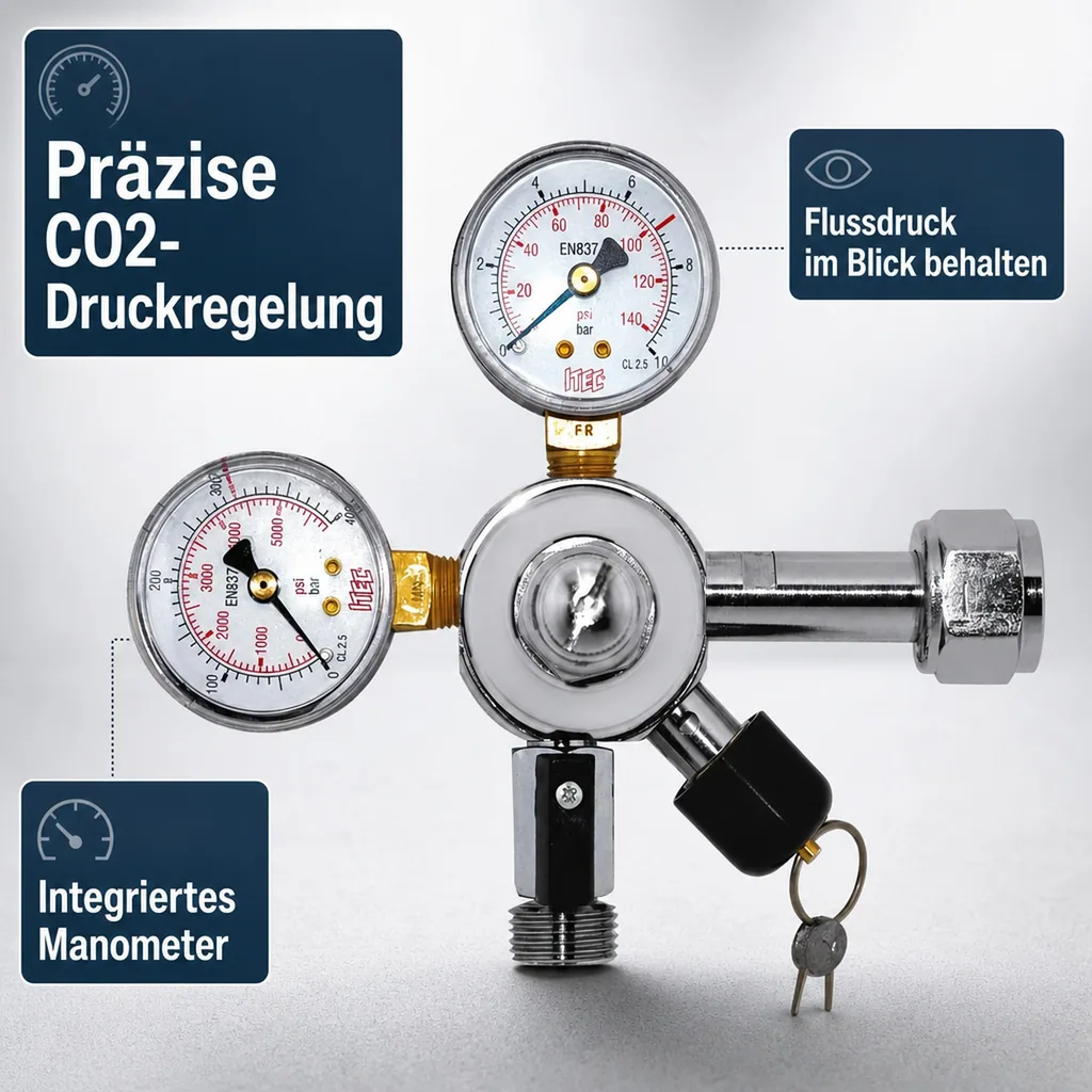 Druckminderer, Druckregler, Druckreduzierventil - CO2 für AFG 7bar, 1-leitig, Gewinde: Gewinde 1/2