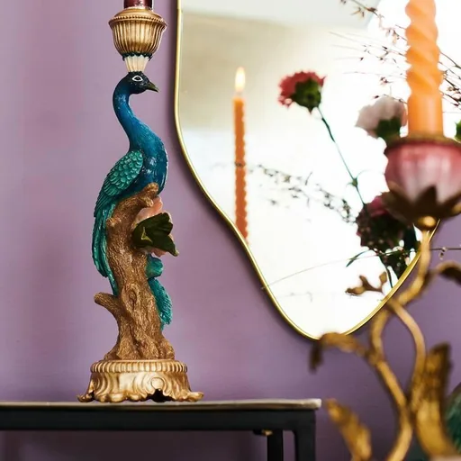 Kerzenhalter - Pfau Multi - Höhe ca. 29 cm