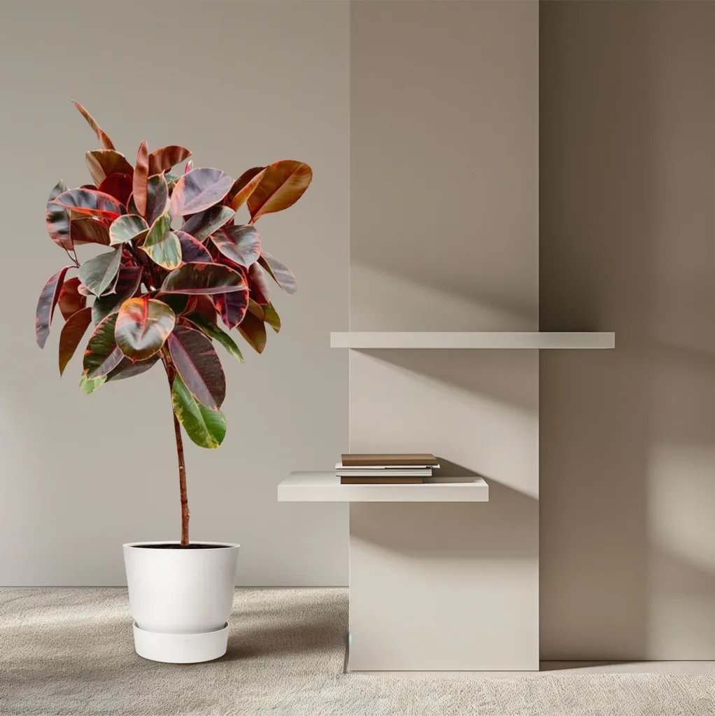 Gummibaum 'Belize' (Ficus elastica) – pflegeleichte Zimmerpflanze, als Stämmchen, Topf-Ø 24 cm, Höhe ca. 130 cm