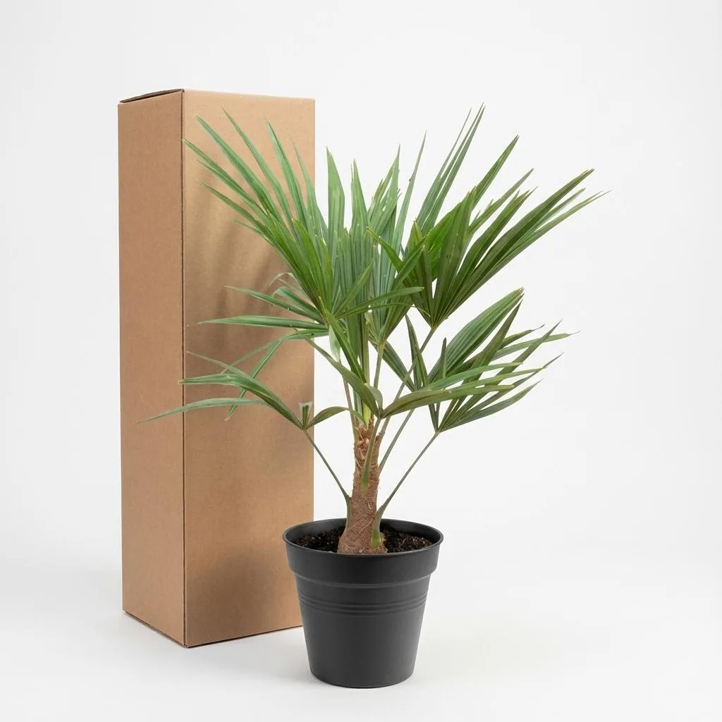 Chinesische Hanfpalme (Trachycarpus fortunei) – pflegeleichte Zimmerpflanze, Höhe ca. 100 cm