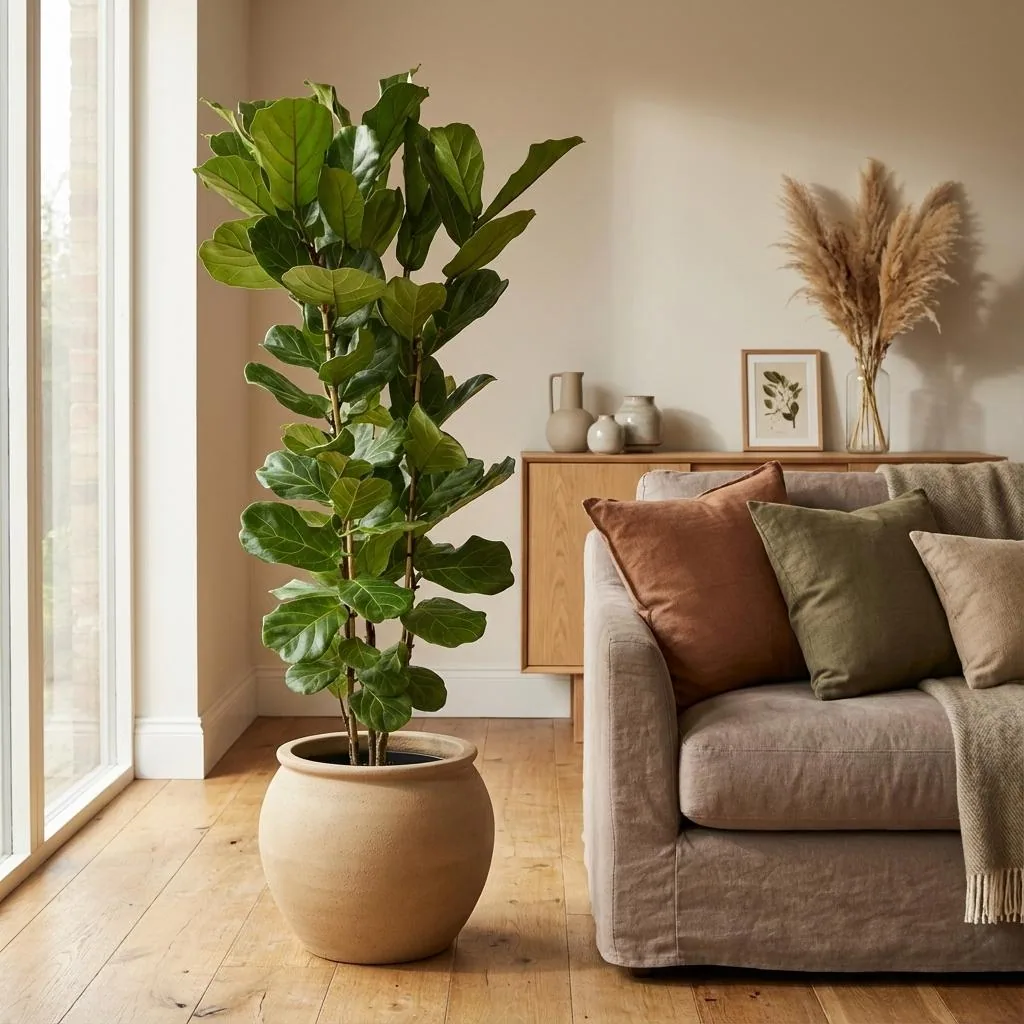 Geigenfeige (Ficus lyrata) – immergrüne Kübelpflanze, Topf-Ø 27 cm, Höhe ca. 150 cm