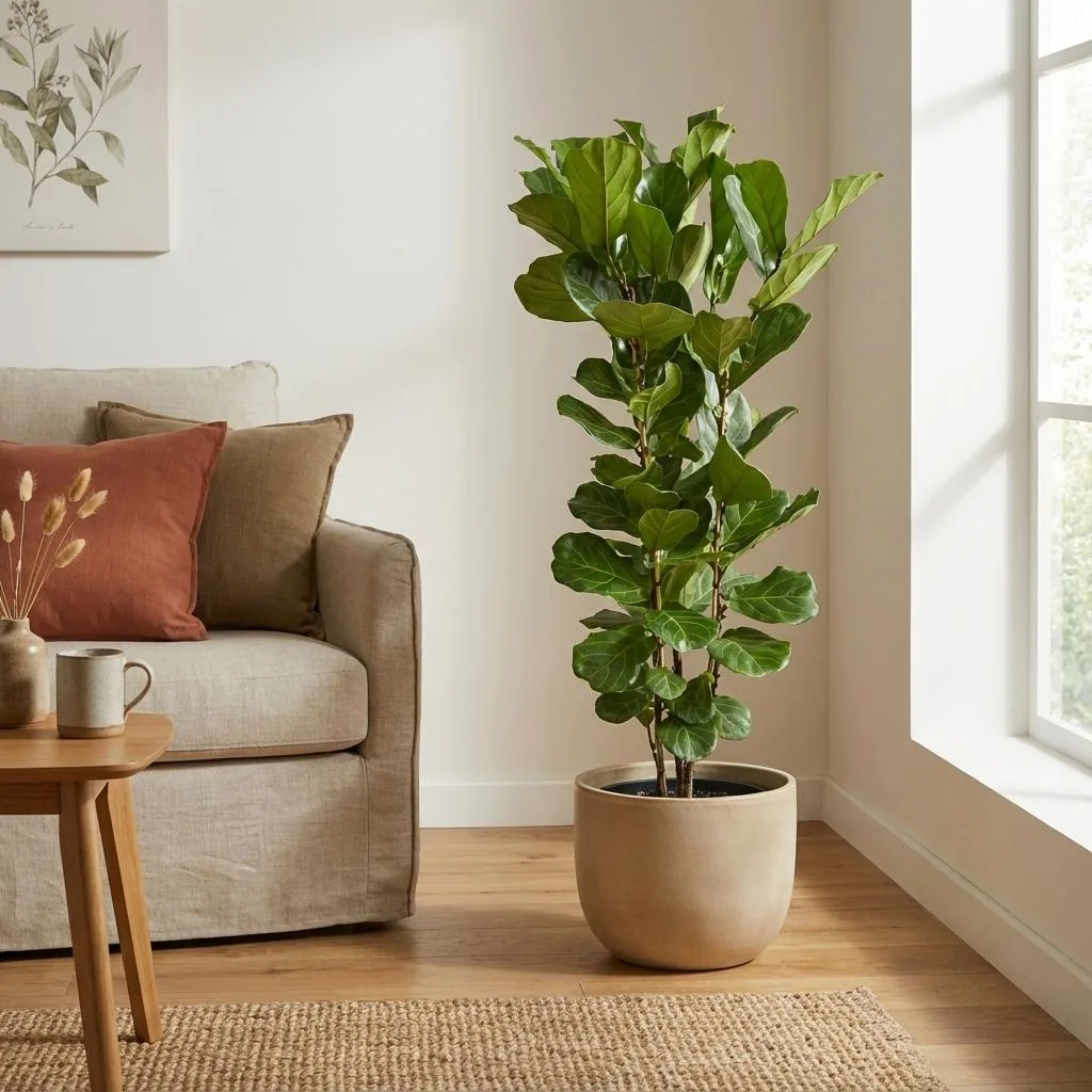Geigenfeige (Ficus lyrata) – immergrüne Kübelpflanze, Topf-Ø 27 cm, Höhe ca. 150 cm