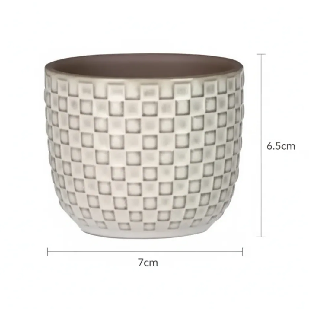 Mini Topf Relief Weiß D7