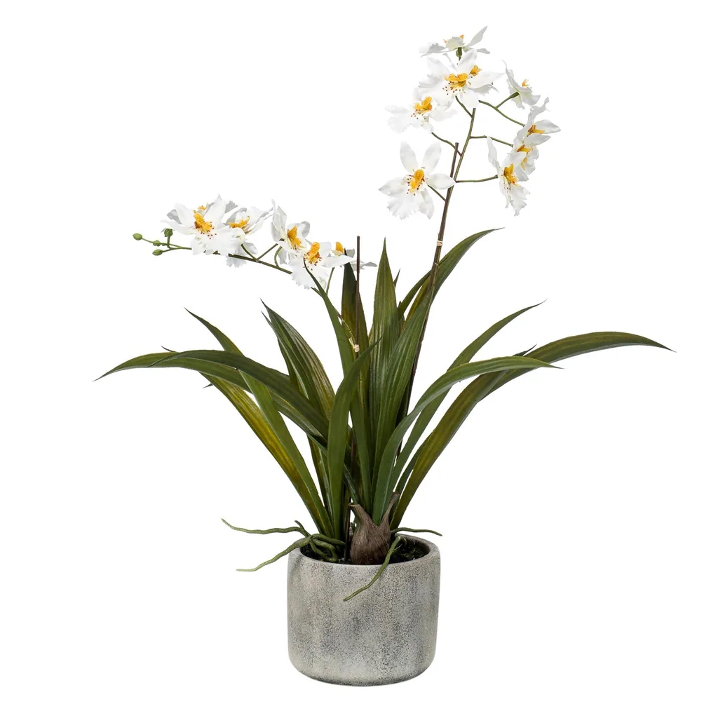 Kunstpflanze - Orchidee - Weiß - 45cm