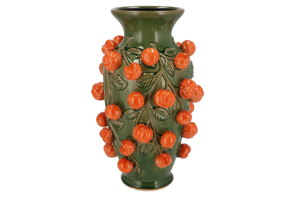 Vase Stein M - H38 W24 - Grün - Mandarin