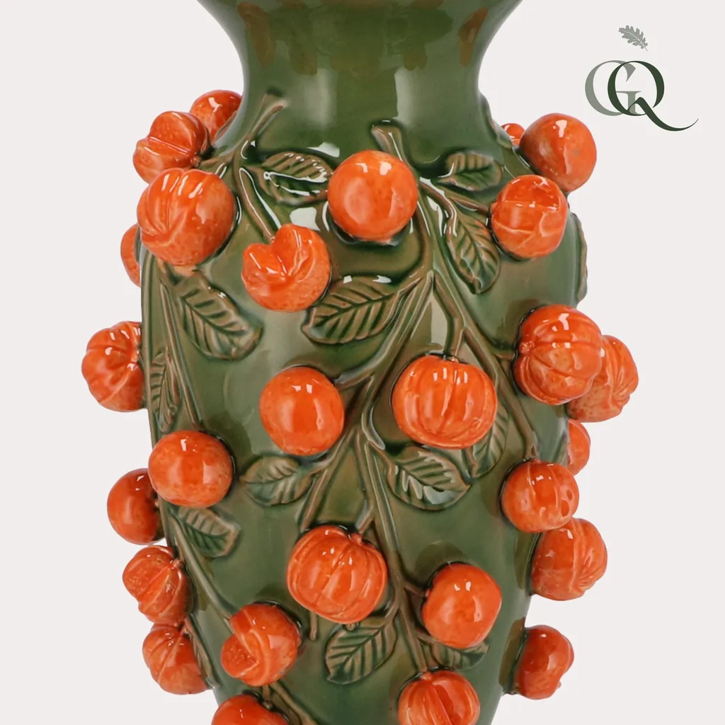 Vase Stein M - H38 W24 - Grün - Mandarin