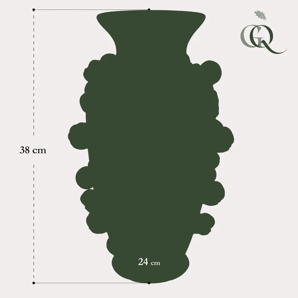Vase Stein M - H38 W24 - Grün - Mandarin