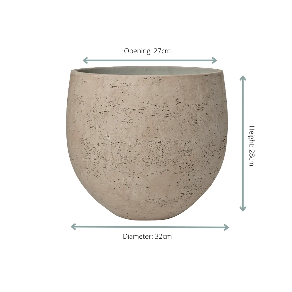 Topf Orb Grau gewaschen - Topf-Ø 39 cm x H35 cm