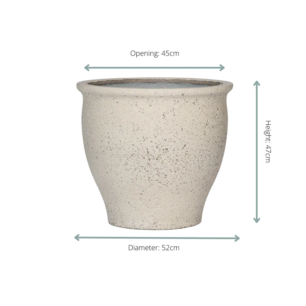 Übertopf Poseidon Chalk White - Topf-Ø 52 cm x H47