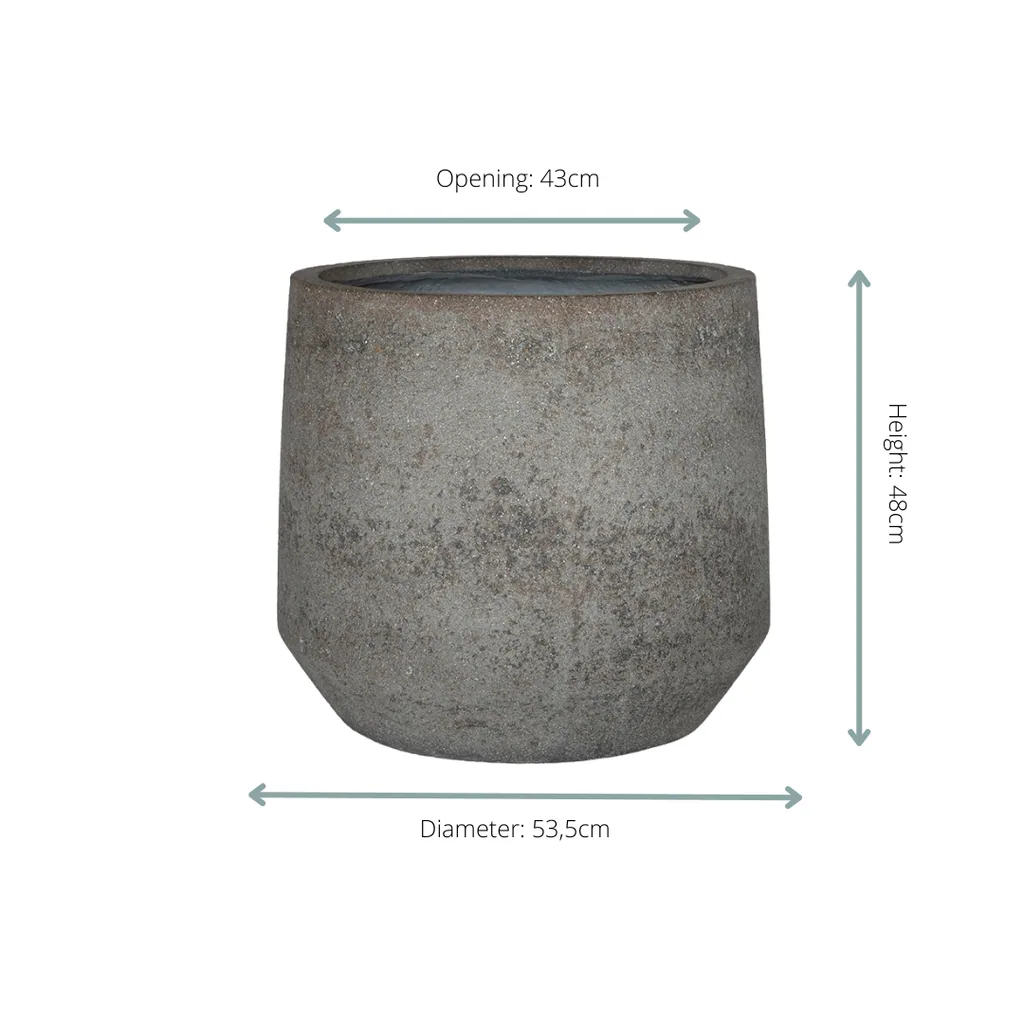 Übertopf Harith L Dioriet Grey - Topf-Ø 53,5 cm x H48