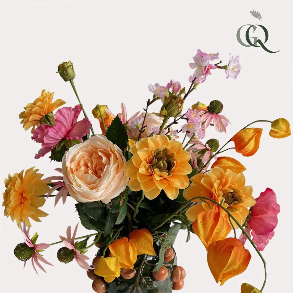 Kunstblumen - Strauß L - Orange Summer - 80cm