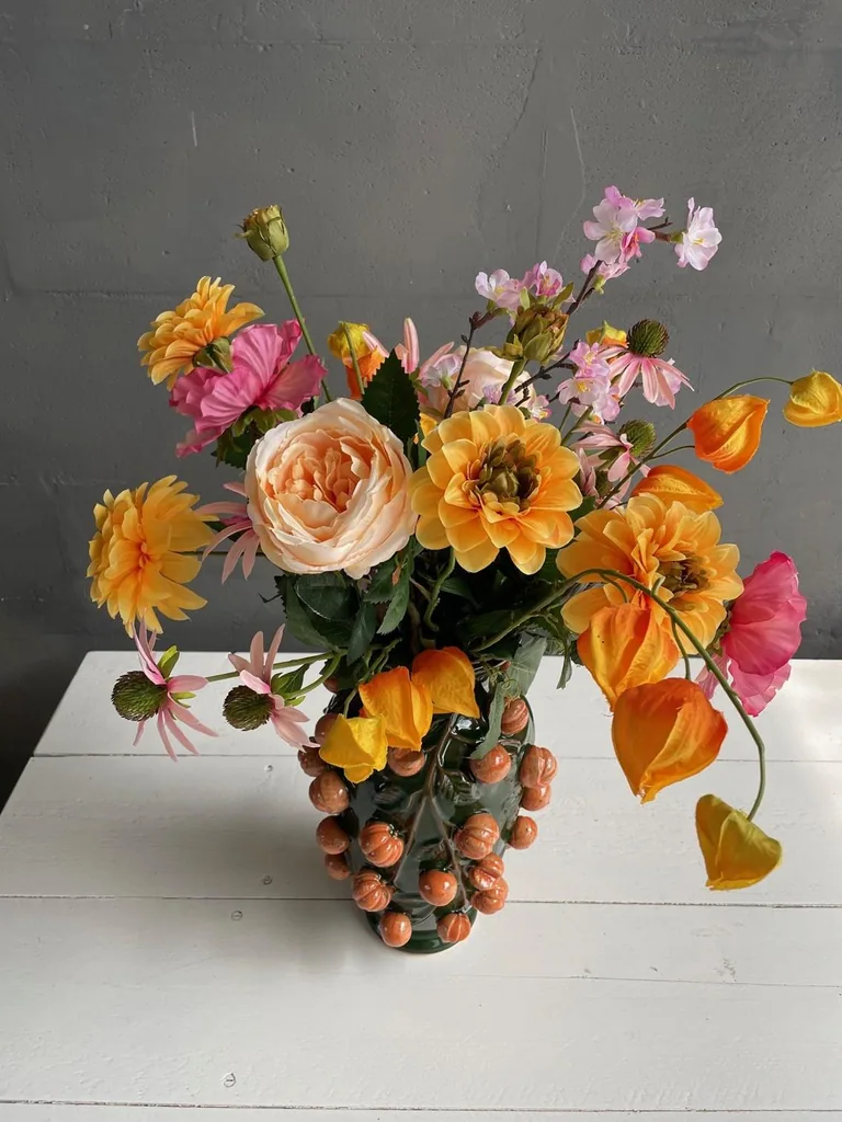 Kunstblumen - Strauß L - Orange Summer - 80cm
