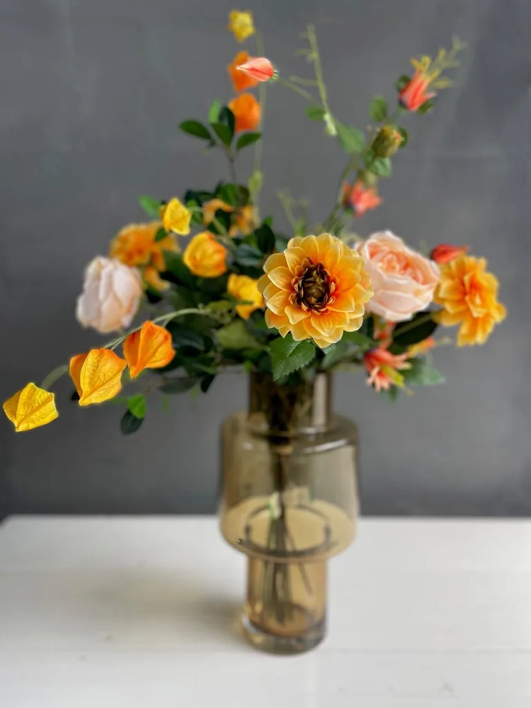 Kunstblumen - Bukett L - Hübsches Orange - 80cm