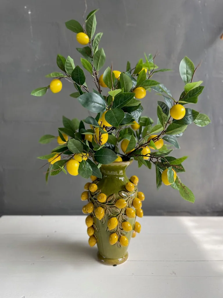 Kunstblumen - Bukett L - Zitronen-Glanz - 80cm