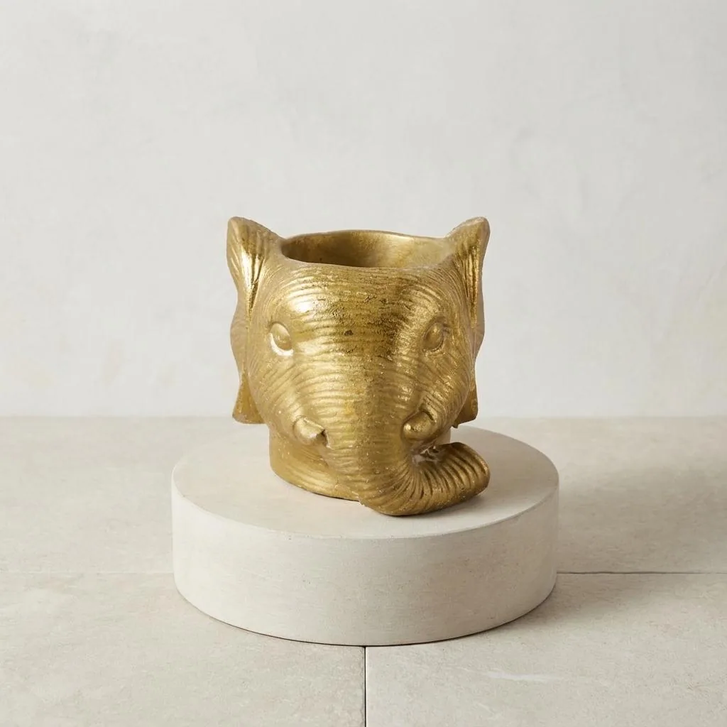 Pflanzgefäß Elefant D11/12x10cm - Gold - D11/12x10cm