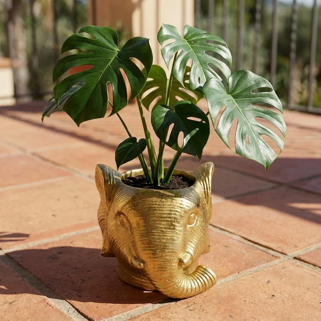 Pflanzgefäß Elefant D11/12x10cm - Gold - D11/12x10cm