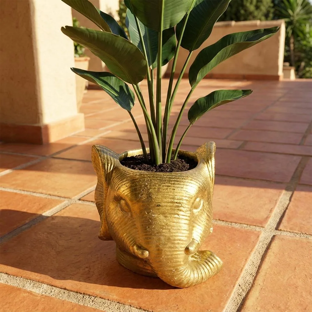 Pflanzgefäß Elefant D11/12x10cm - Gold - D11/12x10cm