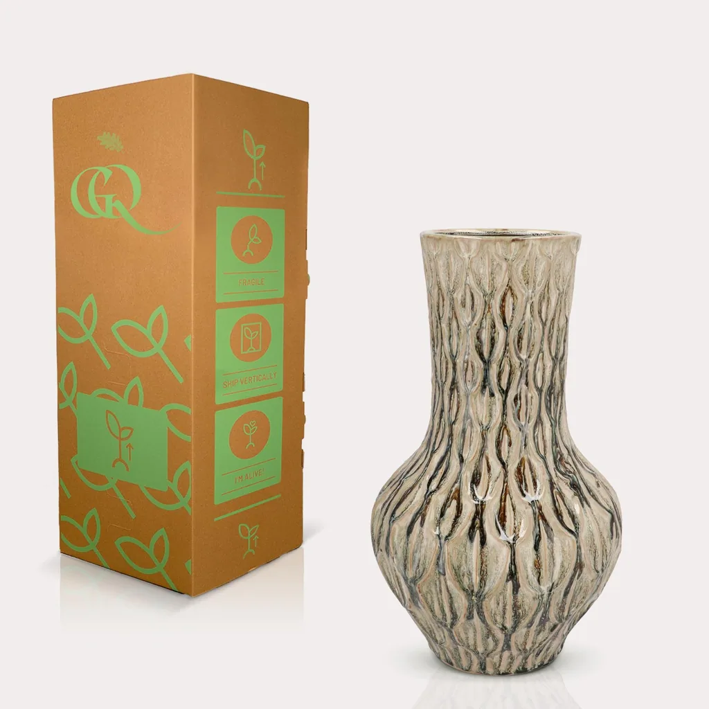 Vase Stein M - H39 W23 - Boa Grün