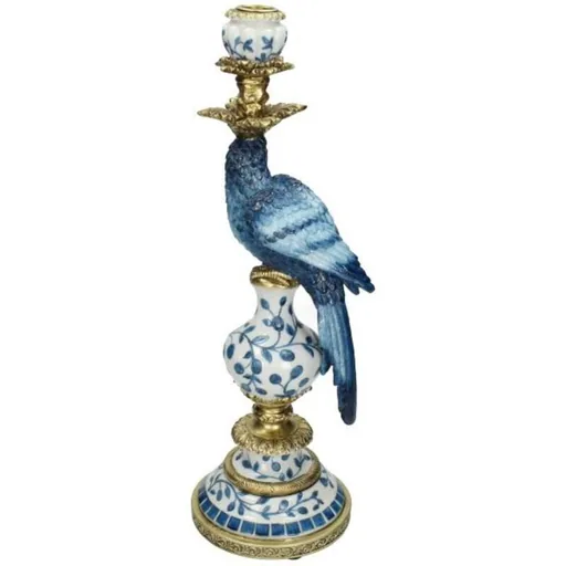 Kerzenhalter - Niederländischer Blauer Papagei Höhe ca. 40 cm - Rechts