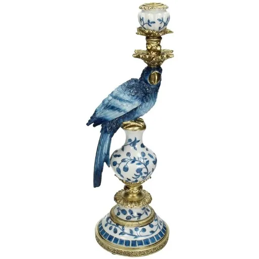Kerzenhalter - Niederländischer Blauer Papagei Höhe ca. 40 cm - Rechts
