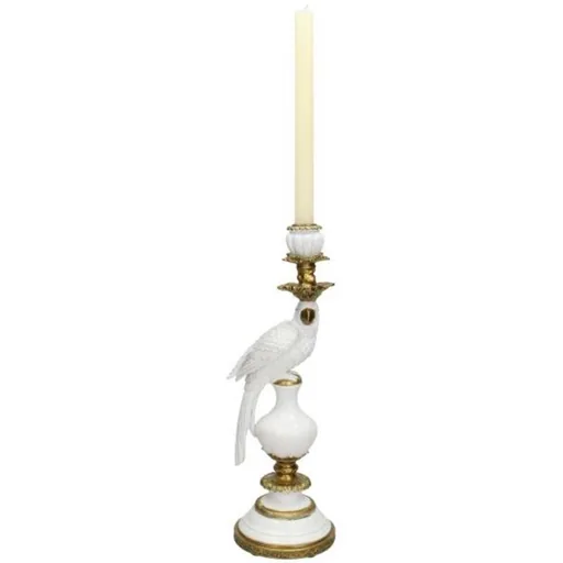 Kandelaber mit weißem Vogel - Höhe ca. 40 cm