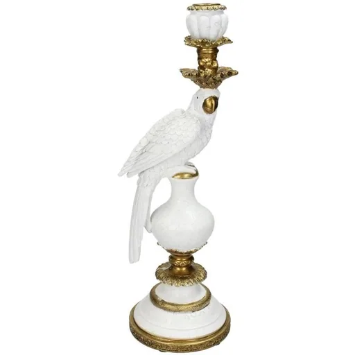 Kandelaber mit weißem Vogel - Höhe ca. 40 cm
