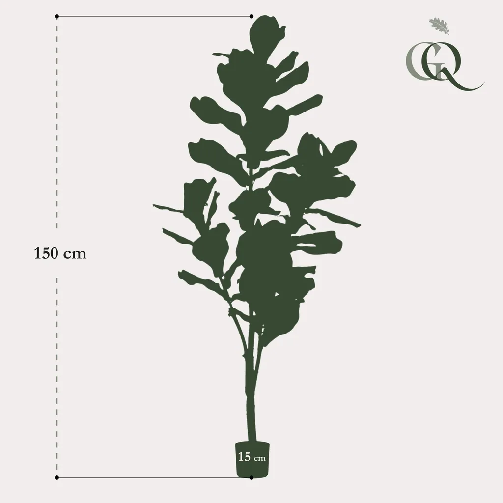 Kunstpflanze - Ficus Lyrata - Tabakpflanze - 150cm