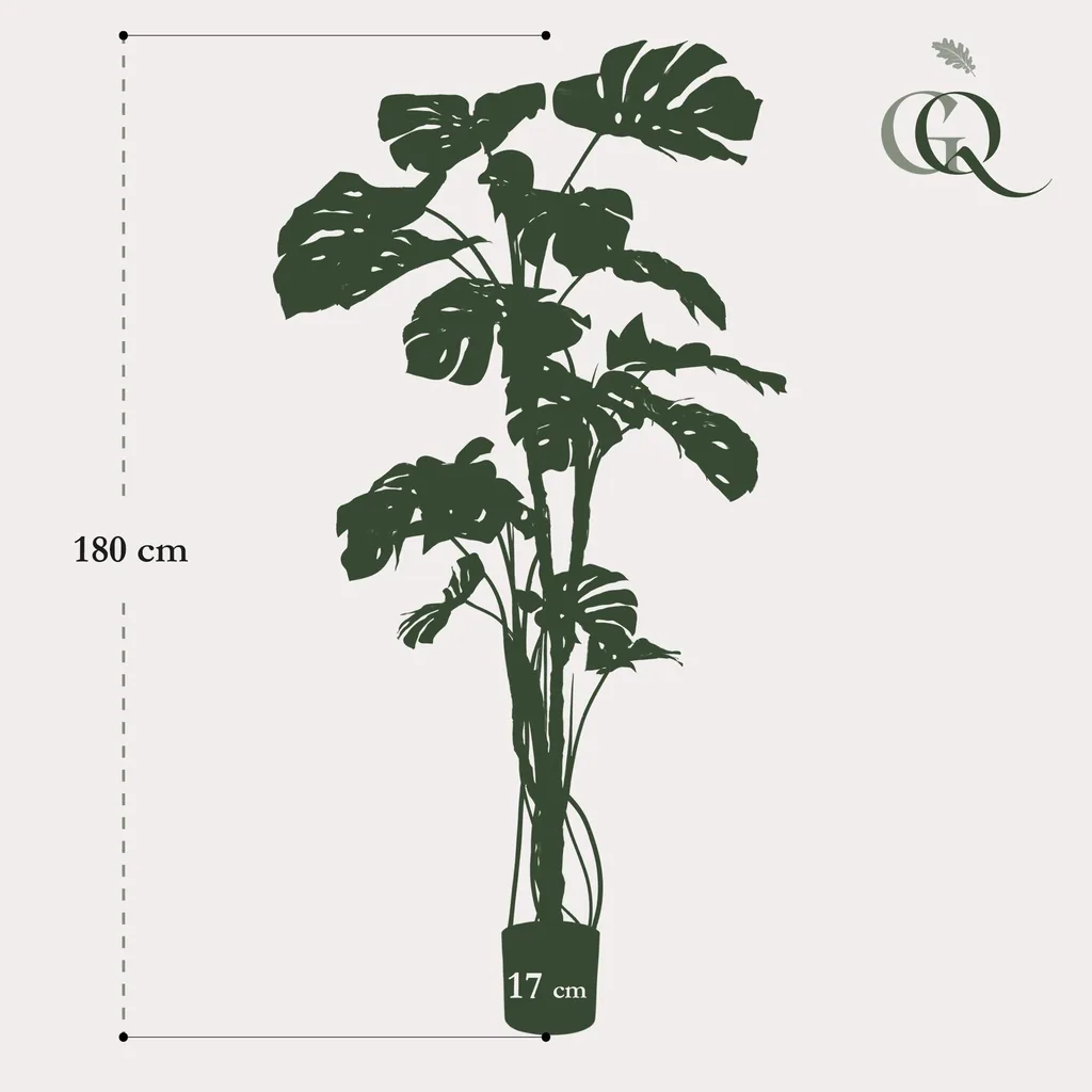 Kunstpflanze - Monstera - Fensterblatt - 180cm