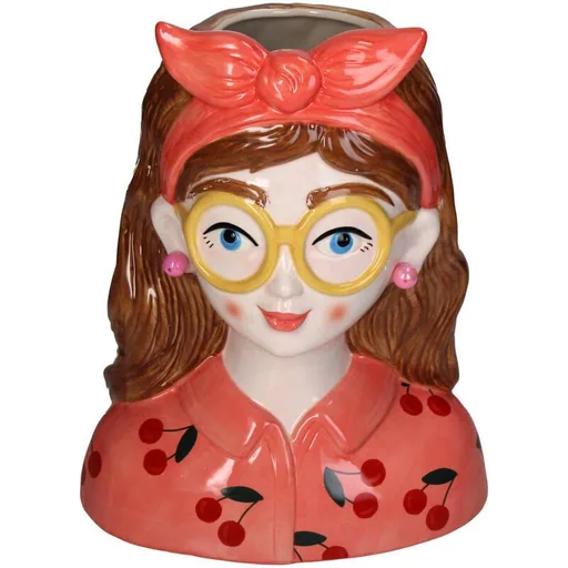 Vase Fashion Lady 'Jessie' 27 cm – Mit Brille und Haarband