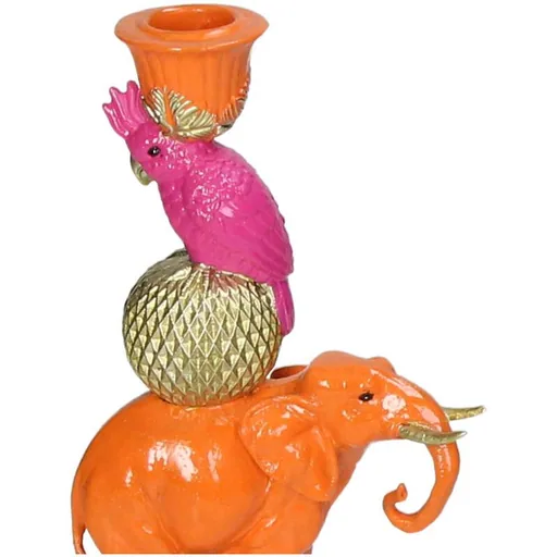 Kerzenhalter - Oranger Elefant Höhe ca. 26 cm