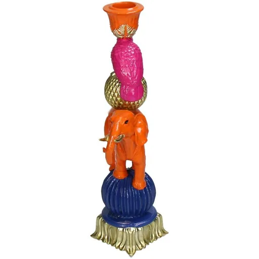 Kerzenhalter - Oranger Elefant Höhe ca. 26 cm