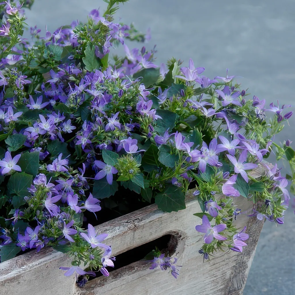 Hängepolster-Glockenblume 'Stella' 12er-Set (Campanula poscharskyana) – winterharte Staude, Topf-Ø 9 cm, Höhe ca. 25 cm