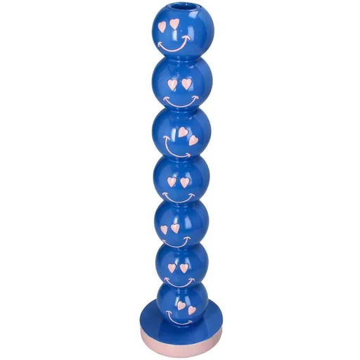 Kandelaber Smiley Blau Kugeln 9x9x36cm - Kerzenhalter