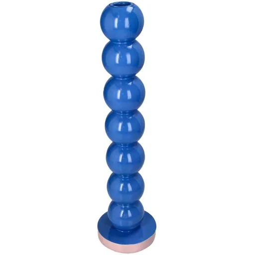 Kandelaber Smiley Blau Kugeln 9x9x36cm - Kerzenhalter