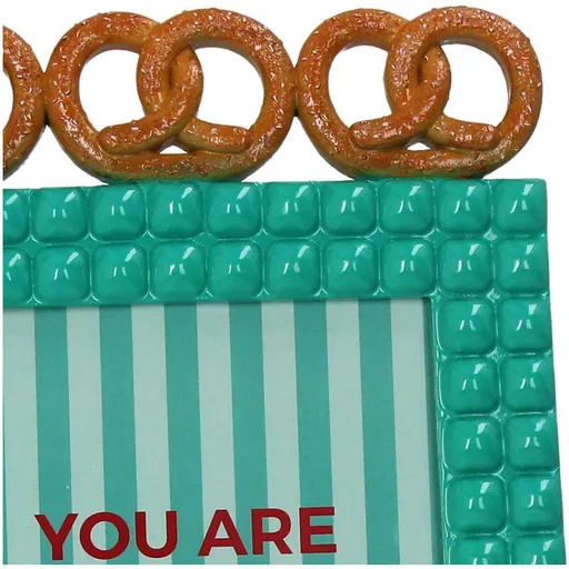 Fotorahmen Pretzel Polyresin Türkis 13x18cm