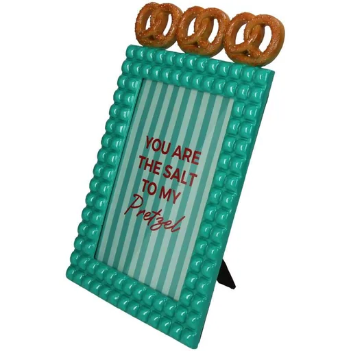 Fotorahmen Pretzel Polyresin Türkis 13x18cm
